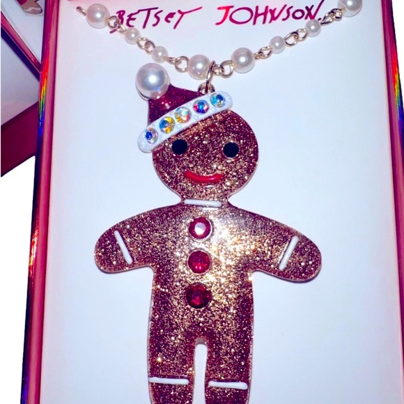 NWT ⚜️♥️⚜️ BETSEY JOHNSON GINGERBREAD NECKLACE - Picture 6 of 15
